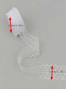 25 Yards/Roll 3cm Wide Lace Ribbon With Floral Pattern For Bouquet, Gift Box Diy Packing, Hair Accessory, Clothing, Crafts, Toy, Apparel Accessories
