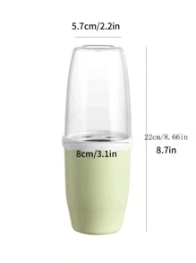 1/2 件便携式牙刷盒，北欧透明设计 PP 便携式牙刷携带盒，适用于户外家居浴室装饰返校 - 藍色 - 查看 2