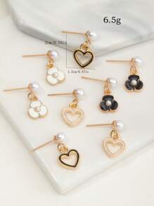 4對入組兒童花型和心型耳環套裝 - 彩色 - 查看 5
