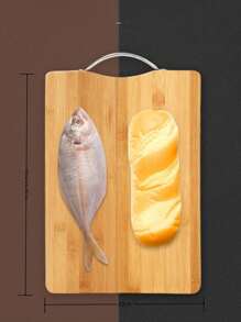 1pc Bamboo Cutting Board With Handle For Kitchen, Chopping, Slicing, Dicing, Rolling Dough, Meat Tenderizing,