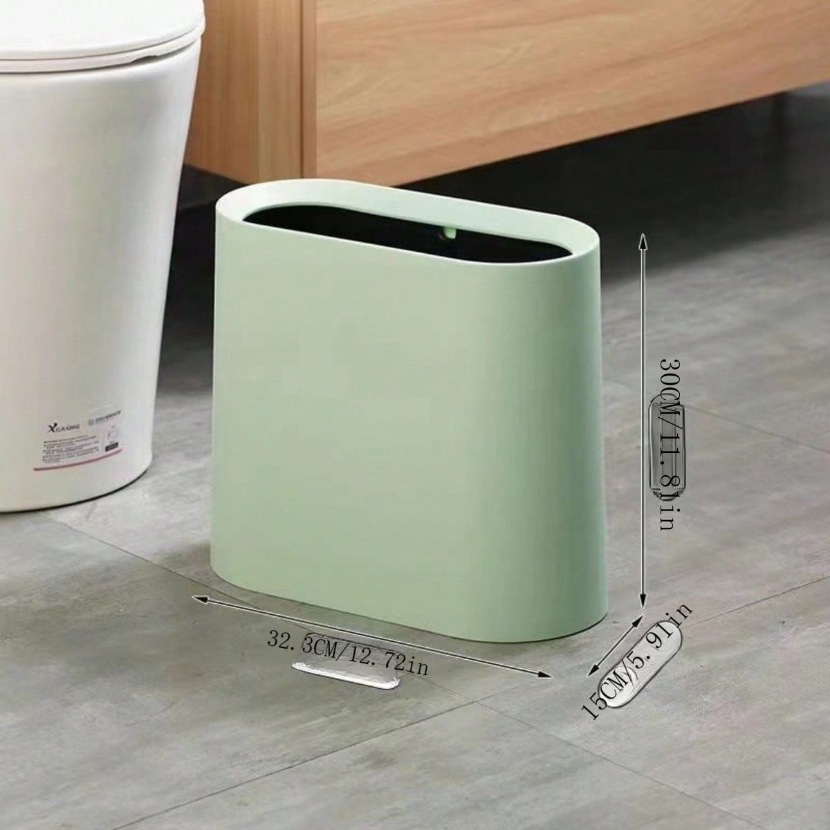 1pc Narrow Slit Trash Can, Toilet Garbage Can With Lid, Household ...