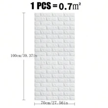 Miếng dán tường 3D 70x100cm giả gạch trang trí phòng ngủ chống thấm nước tự dán giấy dán tường DIY cho phòng khách phông nền TV, miếng dán cải tạo bóc tấm tường, giấy dán tường, giấy dán tường, đồ trang trí mùa xuân làm mới ngôi nhà của bạn, miếng dán trang trí lễ hội quà tặng sinh nhật tốt nghiệp - G - Xem 2