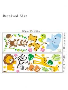2 Piezas Pegatinas De Pared Con Dibujos Animados De Animales Lindos - Multicolor - Ver 5