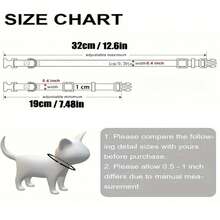 7pcs Ngẫu nhiên Dễ thương Hình con mèo Khóa Phản chiếu Có thể điều chỉnh Cái vòng Pet Với chuông Thích hợp Đối với Mèo Và Chó , Cái cổ Kích thước - Nhiều màu - Xem 2
