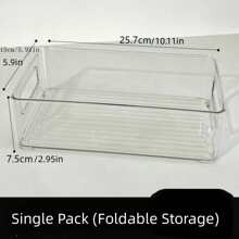 1pc Acrylic Makeup Organizer With Drawers For Dormitory, Transparent Makeup Storage Box, Stackable - Clear - View 2