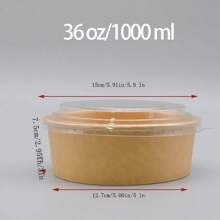 25 个带盖纸碗，36 盎司/1000 毫升一次性牛皮纸碗，适用于汤、沙拉、面条、冷热食物，适用于家庭厨房餐厅外卖野餐派对、厨房用品、食品包装用品学校用品、圣诞礼物
