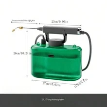 電動殺菌噴霧器,農業高壓殺蟲噴霧器,可充電澆水罐用於家庭園藝 - 5L電動噴霧器-透明綠 - 查看 5