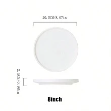 1pc Dinner Plates, Scratch-Resistant,Porcelain Plates With Lipped Edge For Salad Steak In Kitchen Restaurant, Natural  Texture - Black and White - View 7