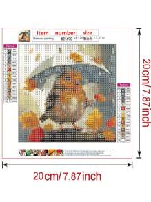 鳥類diy萬花筒畫動物藝術工藝家居裝飾禮物,無框,20x20cm / 套 - 彩色 - 查看 2