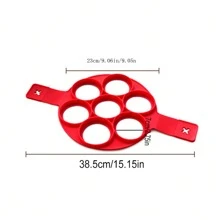 1pc Round Pancakes Maker: Non-Stick Cooking Tool For Frying Eggs & Kitchen Baking Accessories - Red - View 5
