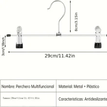 10 cái/gói Móc treo quần áo không để lại dấu kẹp cho quần/váy có thiết kế chống trượt, móc treo quần áo khô trang trí trang trí lễ hội trang trí phòng trang trí nhà trang trí trang trí phòng ngủ, mùa xuân, tối giản, áo mùa hè - Bạc - Xem 2