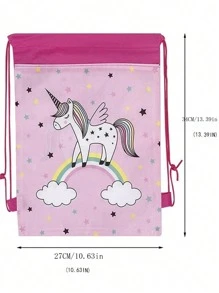 1pc Cartoon Print Backpack/Carry Bag For Girls, Suitable For School/Outings - Pink - View 2