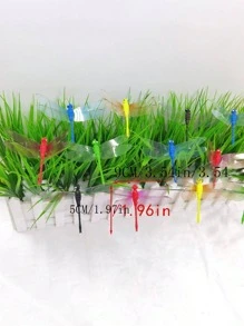 10入組/套蜻蜓形狀裝飾花園卡通塑膠家居飾品適用於花園 - 彩色 - 查看 7