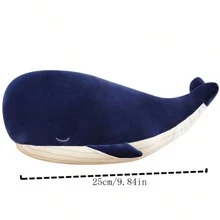 1pc 25cm Lifelike Blue Whale Plush&Stuffed Toys Simulate Soft Cute Animal Sea Whale Pillow Lovely Cushion Dolls Creative Birthday Gift Home Decoration Christmas Gift,Sea Monster,Cute Pillows,Penguin Plushie,Sea Plush,Plushie Penguin,Whale Shark Plush - Blue - View 8
