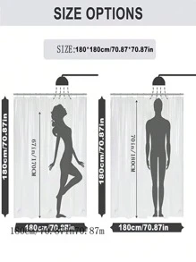 YBLZGCN 家居裝飾防水浴簾套裝,帶12個掛鉤馬桶蓋座浴室地墊不滑毛毯聚酯織物窗簾浴室配件 - 彩色 - 查看 3