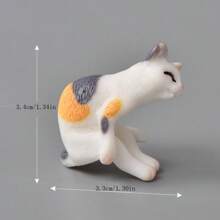 4 件套随机颜色娃娃屋微型可爱卡通逼真小猫动物模型 DIY 装饰品桌面装饰最佳礼物 - 圖片色 - 查看 2