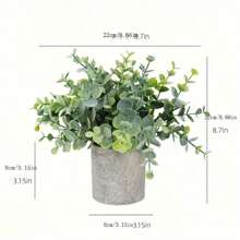 2pcs Faux Eucalyptus Potted Plants, Artificial Plant On Shelves, For Living Room, Bathroom, Farmhouse, Coffee Table Decor, Valentine Day, Gift Gifts Birthday Graduation