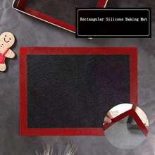 1pc 20*30cm Silicone Baking Mat, Breathable Non-Stick Baking Liner, Cookie Sheet Pad, High Temperature Oven Mat G165 - Red - View 2