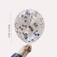 10pcs Random Glitter Latex Balloons Party Decoration Transparent Balloon - Multicolor - View 3