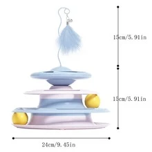 Pet Flying Saucer Cat Turntable Toy, Cat Play Disk, Interactive Feeding Turmtable With Snack Leakage Design - Multicolor - View 2