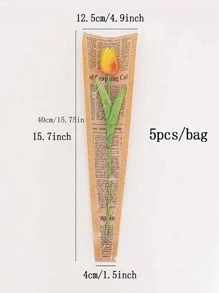 5 cái Hoa Dây Quấn Túi Nhựa Giấy In Bó hoa Túi Đối với Giường đơn Hoa hồng bao bì - Nhiều màu - Xem 4