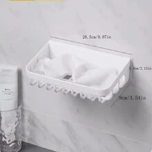 Facial Towel Storage Box For Second-Time Use And Recycling, Wall-Mounted Bathroom Storage Organizer Without Drilling - White - View 1