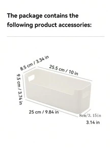 WORTHBUY 1pc Kitchen Cabinet Storage Box, Large Capacity Plastic Basket For Spices, Dishes, Utensils And Miscellaneous Items - White - View 7