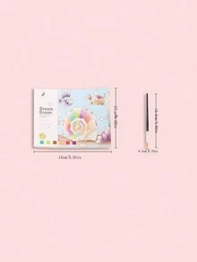 20張/1本創意水彩繪畫&彩色繪畫素描本5.91in*5.12in卡通筆記本&學生繪畫紙,每頁獨特圖案,附刷子,方便繪畫 - 綠色 - 查看 11