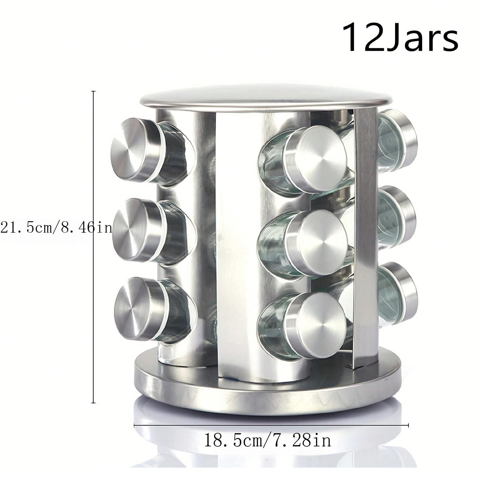 Étagère à Épices Rotative 360° Avec 6 Pots En Verre - Rangement Cuisine Pratique Et Élégant