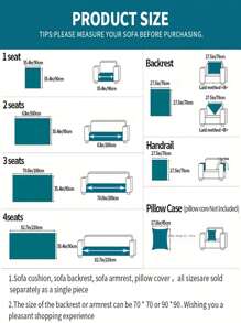 1pc Sofa Seat Cushion Cover, Universal Fit, Modern Simple Style, Slip-Resistant