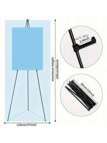1 Pieza Interruptor De Pie Plegable Easel Stand Para Mostrar Caballete Para Carteles, Trípode Negro Para El Letrero Y El Póster De Boda Y Los Soportes De La Placa De Bienvenida. Gran Caballete De Metal Ajustable Para La Pintura Del Piso En Base Negra. Regalo De Pascua