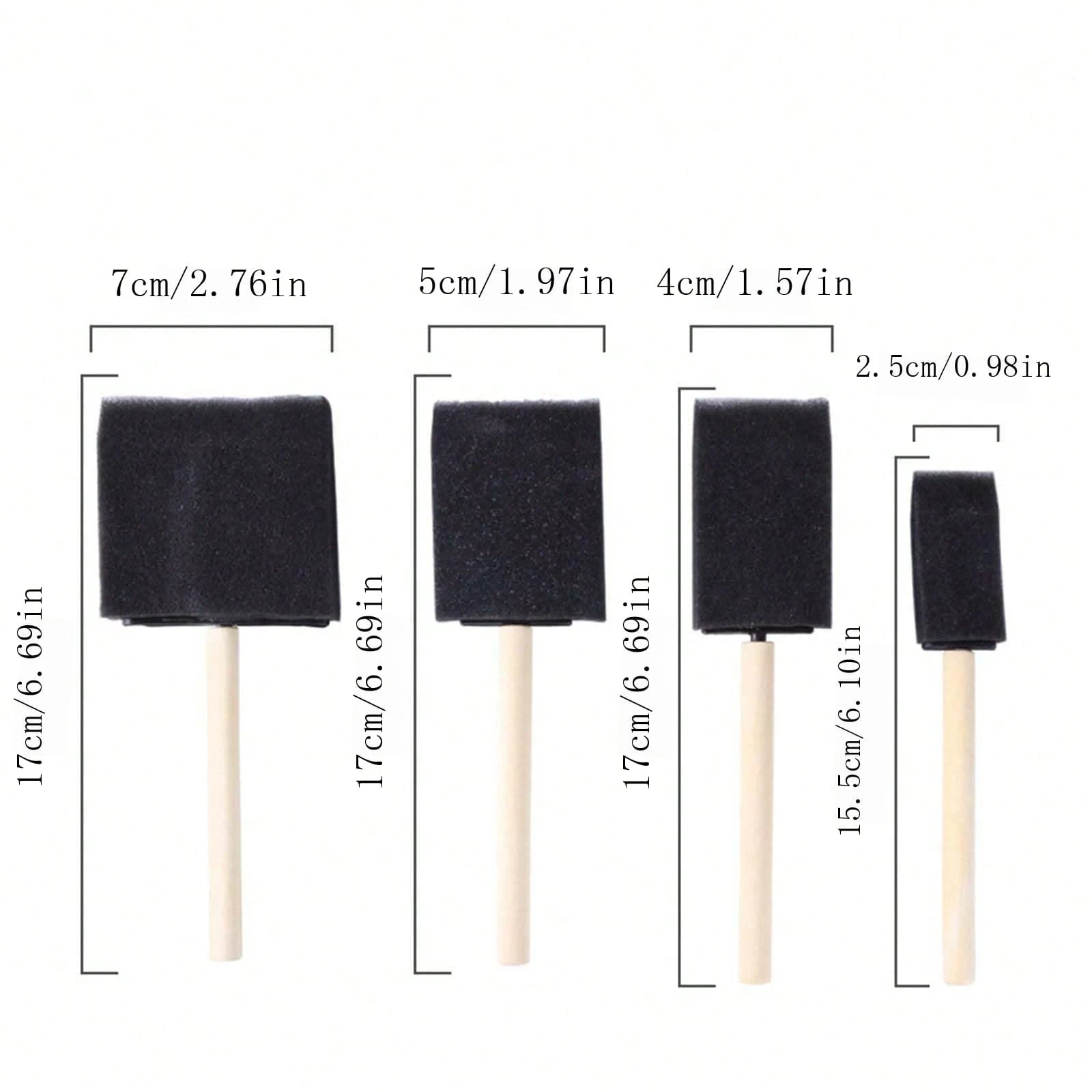 Sponge Brushes [Set Of 4] Foam Paint Brushes Stencils Sponge Washable