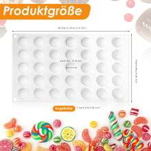 [3入組]35個半球型矽膠模具,每個直徑22mm,適用於小巧的巧克力球、慕斯蛋糕、冰淇淋矽膠盤模具、圓形fat Bomb模具、半球形模具,適用於烘焙蛋糕、果凍、布丁、慕斯、冰塊盤等等。 - 白色 - 查看 2