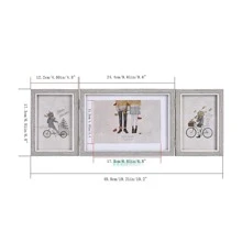 Three Picture Frames Triple Hinged Picture Frame Display 4x6 And 5x7 Pictures For Desktop Or Tabletop 1 Pack - Light Grey - View 3