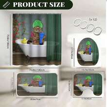 Cute Cat Printed Shower Curtain 4pcs/Set - Multicolor - View 4