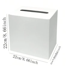 White Card Box/White Foil Wedding Gift Mailbox Cardboard Holder, For Wedding Reception, Shower, Anniversary, Birthday Party, Graduation Tabletop Decor, Envelope Party Money Gift Box Blessing, Wedding, Birthday, Festival, Themed Party, Donation, Gift Card, Celebration Card, Dedication