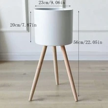 1 件创意铁艺花盆架，配大铁桶，可用于室内外家居装饰、储物架、装饰品和花盆、园艺工具，与铁艺支架组合购买 - 白色 - 查看 6