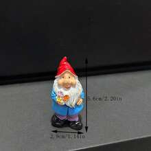 1入組花園矮人公仔裝飾,樹脂工藝聖誕精靈苔蘚微景觀飾品 - 彩色 - 查看 2