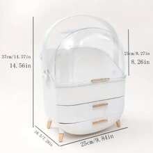 1pc Makeup Organizer Storage Box With Dust-Proof Drawers And Color Compartments For Dressing Table