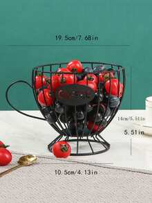 1入創意鐵製咖啡杯造型水果籃，適用於家庭客廳咖啡桌零食收納籃