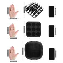 1pc Black Square Air Fryer Tray Air Fryer Kitchen Air Fryer Liners Air Fryer Paper Airfryer Air Frier - Blue - View 4