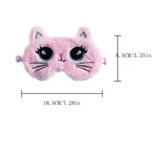 Cartoon Plush Sleeping Eye Mask, Cute Kids' Light Blocking Eye Cover For Better Sleep - Pink - View 6