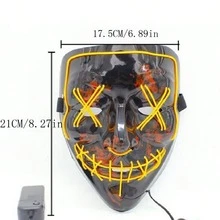 Máscara De Halloween Que Brilla En La Oscuridad, Máscara Negra En Forma De V Con Manchas De Sangre Que Da Miedo Y Fluorescencia, Prop De Atmósfera, Máscara Led Para Fiesta, Rol De Juego