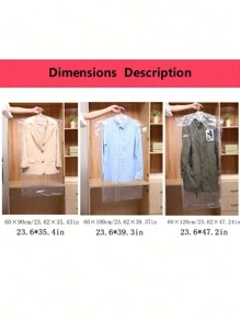 5 件装防尘罩，塑料透明防尘袋，透明服装防尘罩，挂式服装袋，透明西装防尘罩袋，塑料挂式衣服收纳袋，适用于衬衫、西装、连衣裙、外套，便携式防尘服装袋返校用品 - 白色 - 查看 7