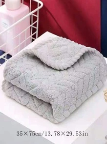 2 Pièces Serviette De Bain Et De Visage En Microfibre De Corail Doux Imprimé Tige De Blé, Séchage Rapide Et Sans Perte
