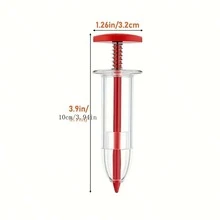 1入迷你針筒式播種器-手動花盆和花圃精確種植的種子分配器 - 紅色 - 查看 9