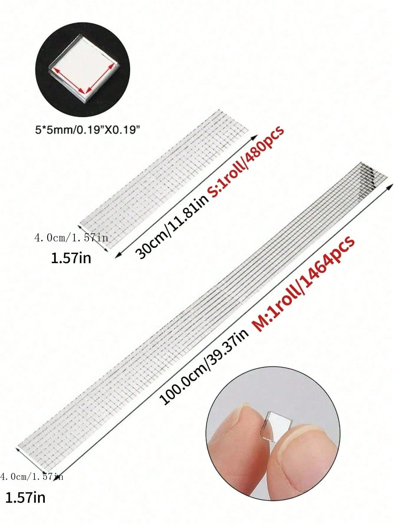 1 Roll 1464pcs SelfAdhesive Silver Mirror Glass Mosaic Wall Sticker