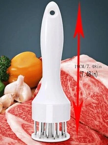 1pc Stainless Steel Meat Tenderizing Tool Set, Including Meat Hammer, Meat Needle, Pork Skin Piercing Tool, Beef Tendon Fork, Steak Meat Plug And Meat Fork - White - View 4