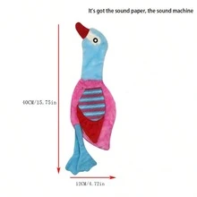 Pet Plush Three Color Soft Fabric Animal-Shaped Squeaky Interactive Toy For Dogs And Birds - Multicolor - View 5
