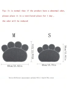 1 Pièce Tapis De Litière Pour Animal De Compagnie En Pvc Antidérapant En Forme D'empreinte De Pied, Double Usage Comme Tapis De Litière Pour Chat Et Tapis De Table